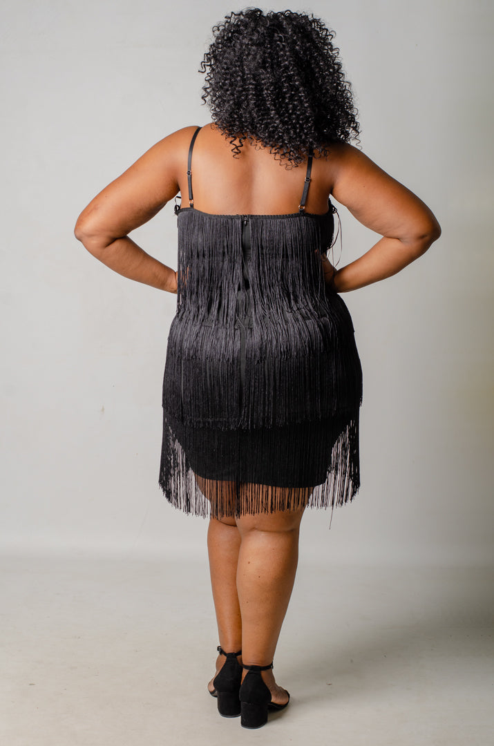 Chac Chac Fringe Dress - Black