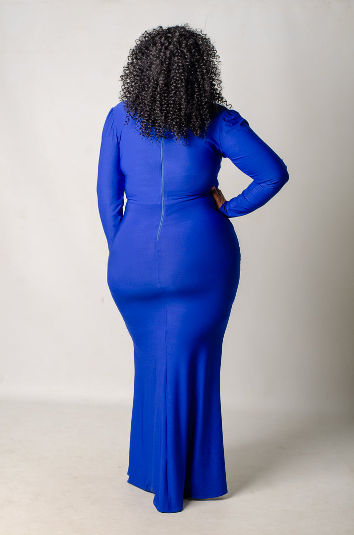 Stella Keyhole Dress - Blue