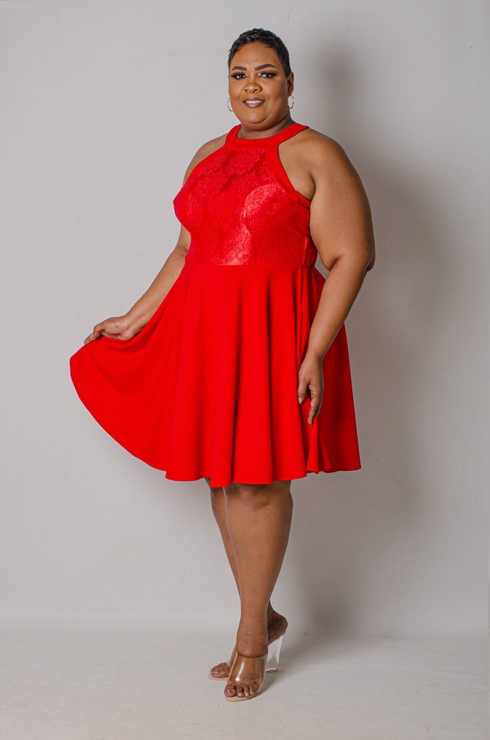 Hailey Flare Dress - Red