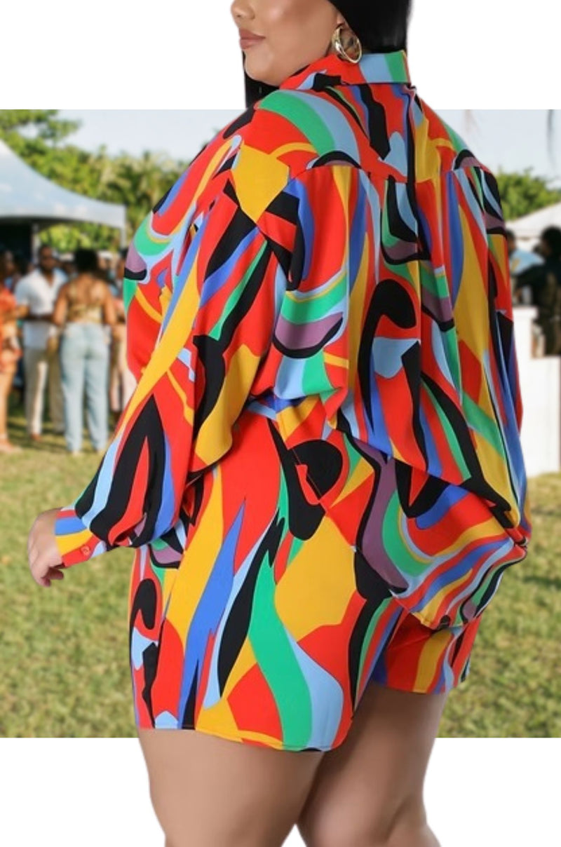 Sunset Social Shorts Set