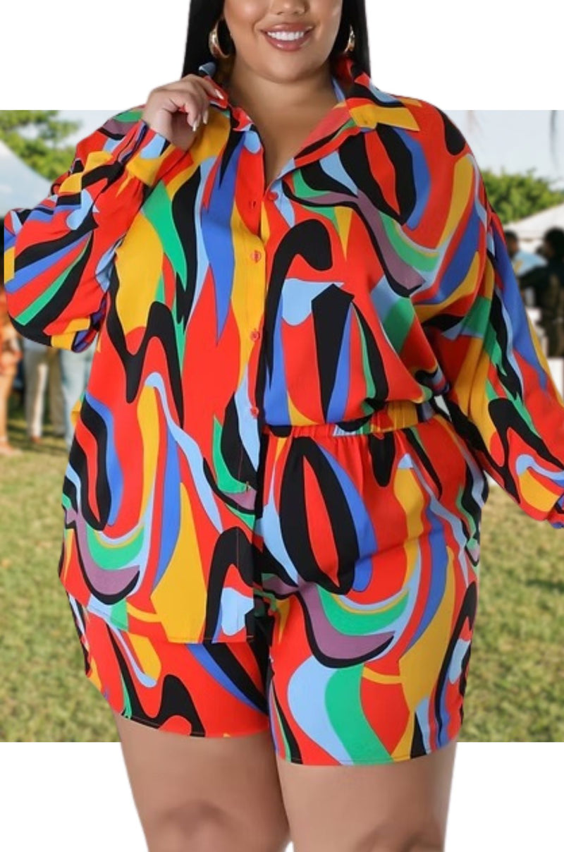 Sunset Social Shorts Set