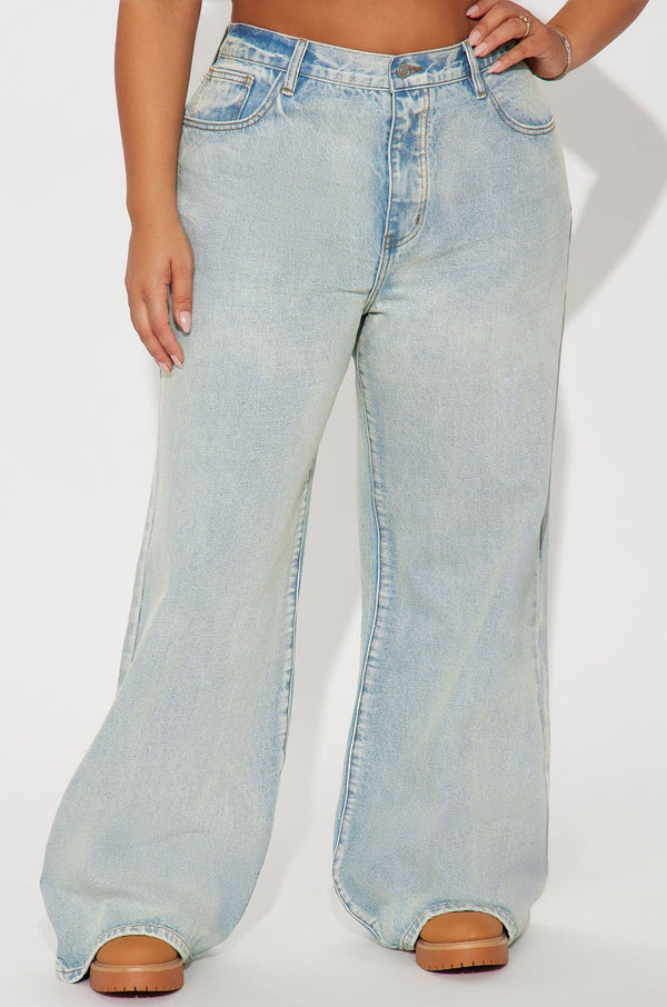 Cloud Wash Wide Leg Jeans