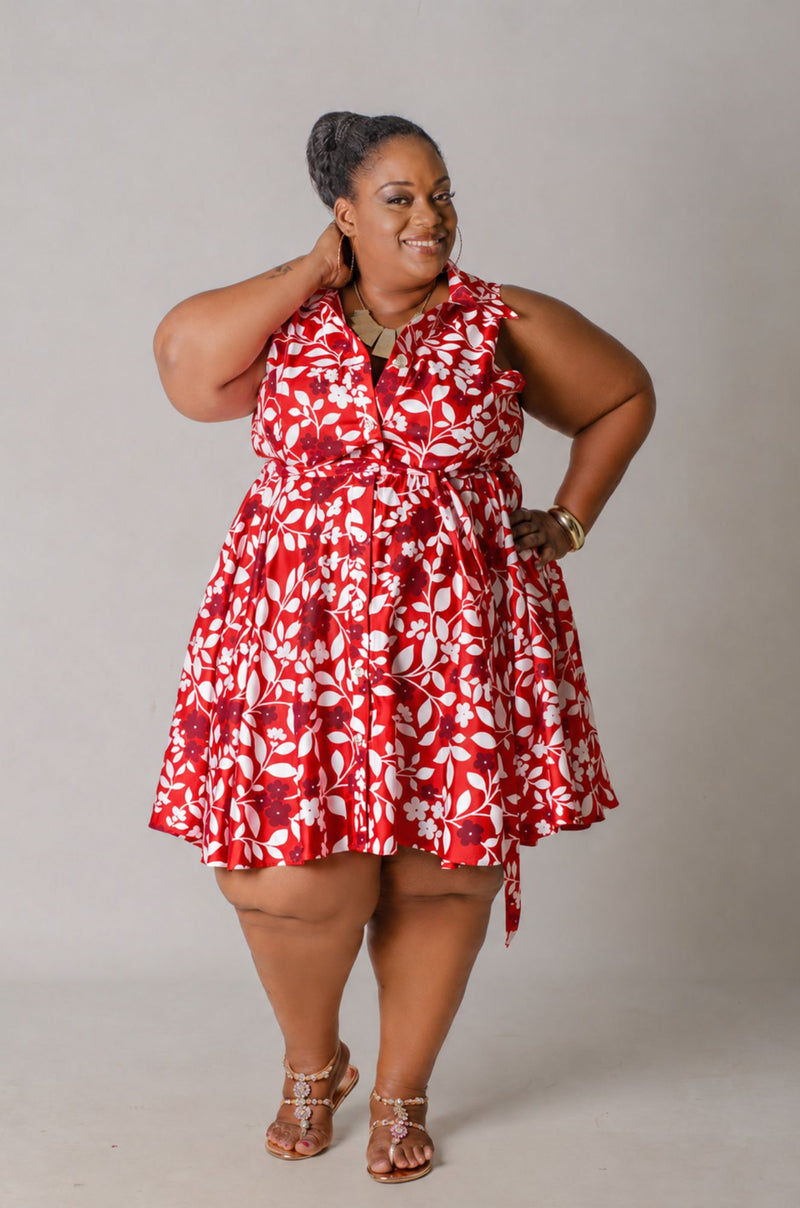Collar Me Pretty Dress - Red
