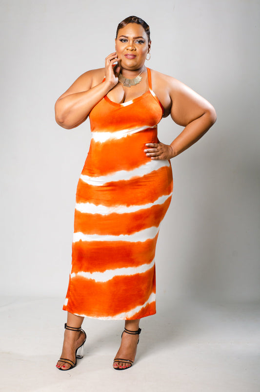 Dip in Maxi Dress - Orange