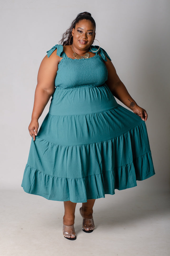 Meadow Tiered Dress - Teal