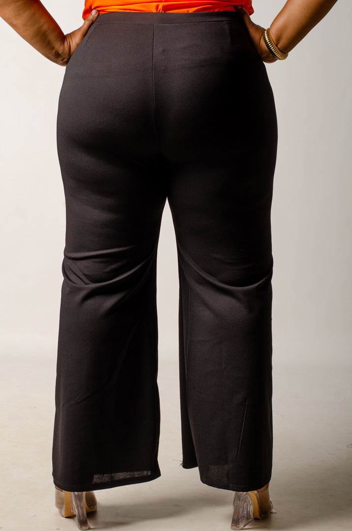 Tori High Waisted Flare Pants - Black