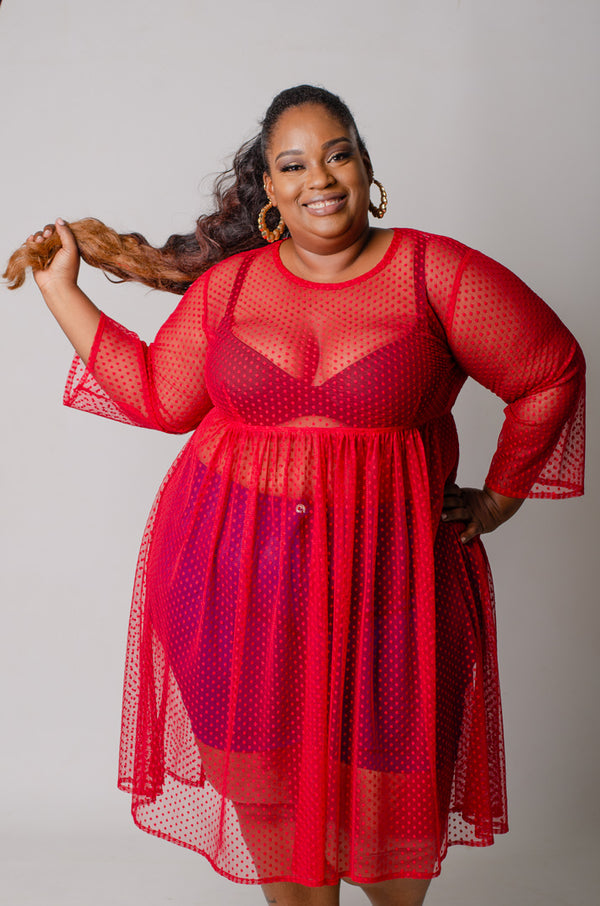 Mirage Sheer Top - Red