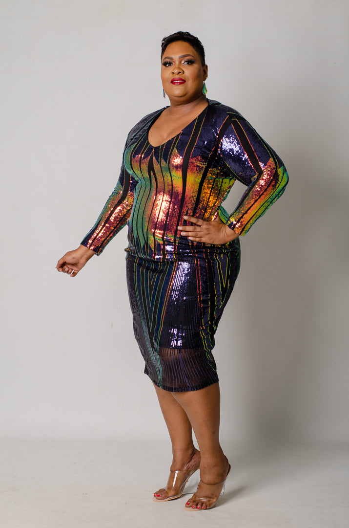 Rainbow sequin sale plus size