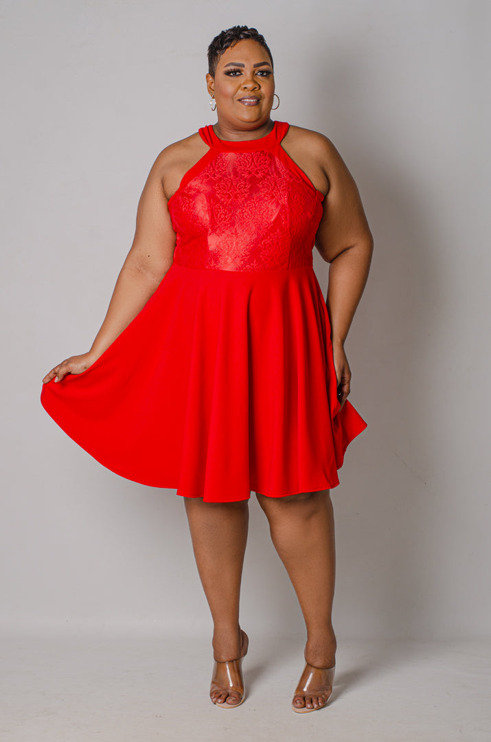 Hailey Flare Dress - Red