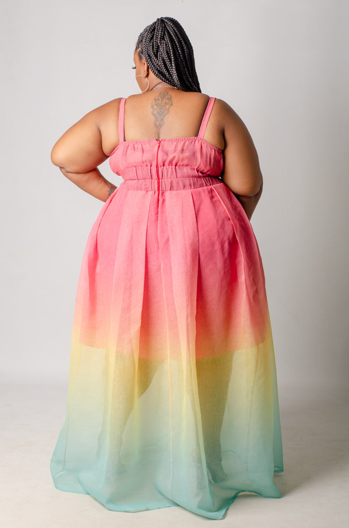 Gradient Maxi Dress - Red