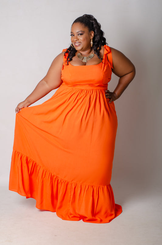 Allura Maxi Dress  - Orange