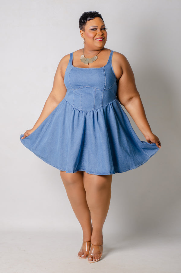 Mila Denim Dress - Light Blue (Re:Select)