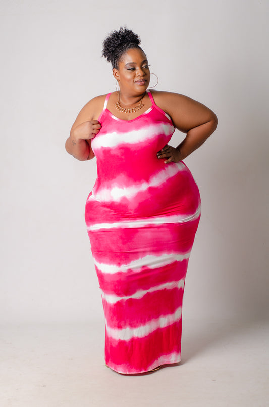 Dip in Maxi Dress - Pink