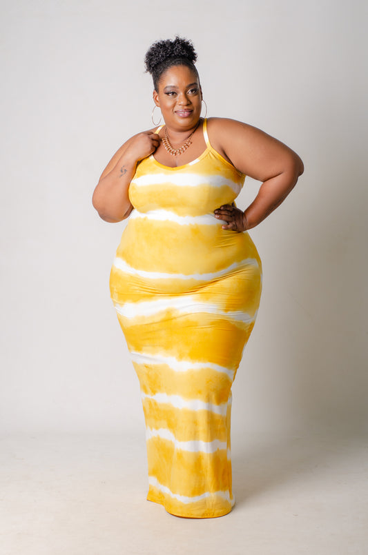Dip in Maxi Dress - Yellow