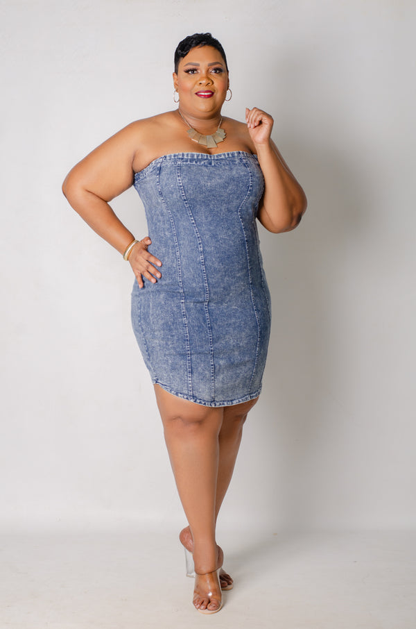Andrina Denim Dress - Acid Wash