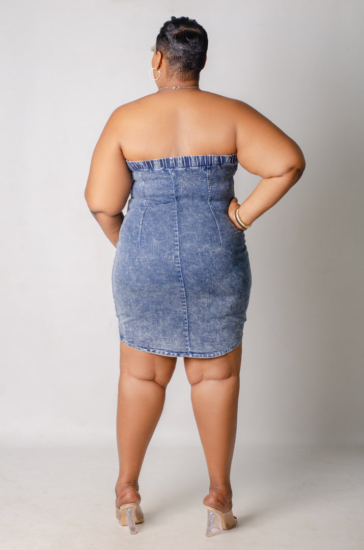 Andrina Denim Dress Acid Wash Phierce Plus