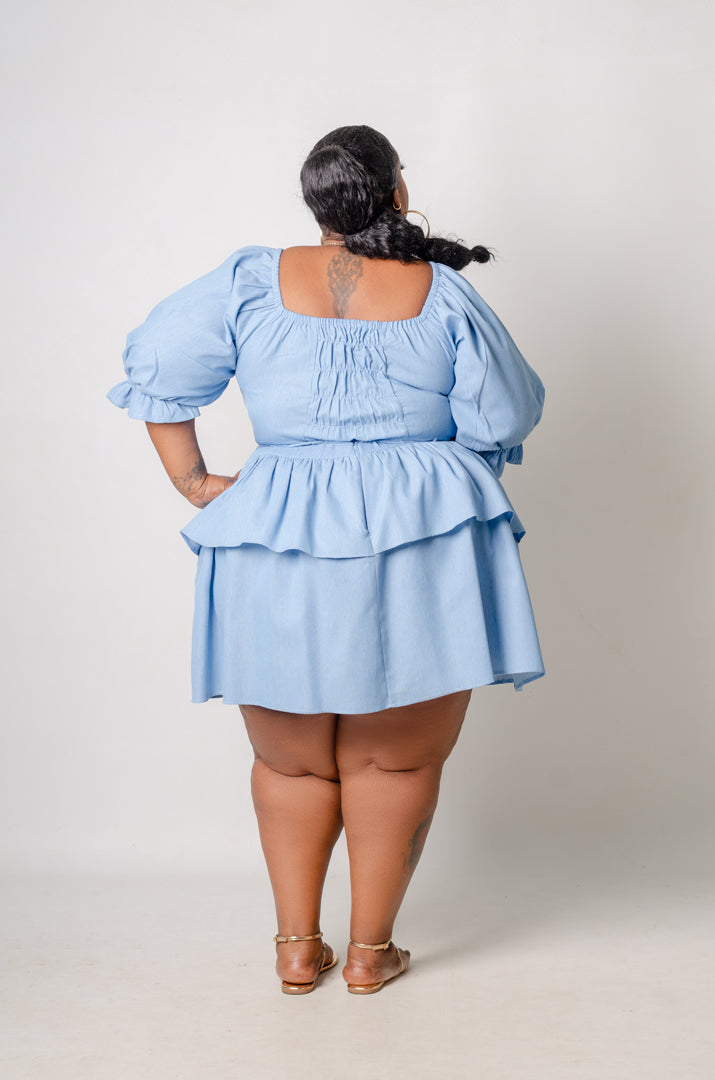 Celina Skirt Set - Light Blue