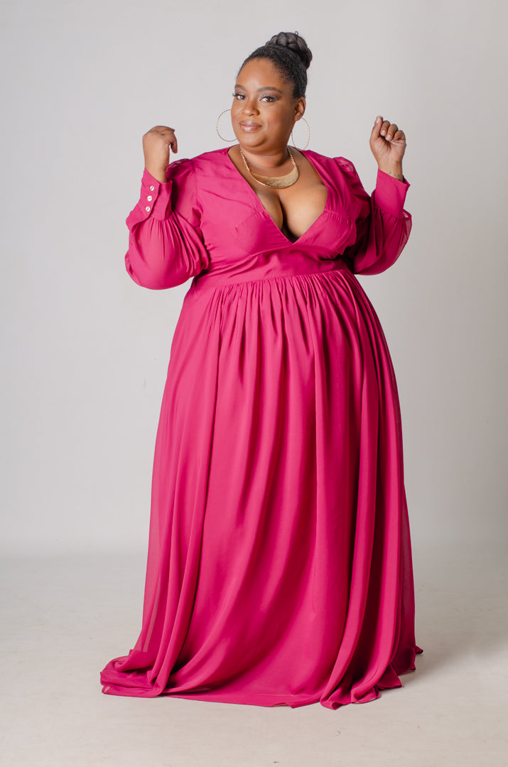 Resplendent Maxi Dress - Magenta