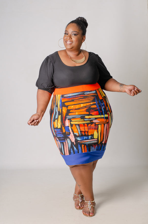 Traverse Bodycon Dress - Orange