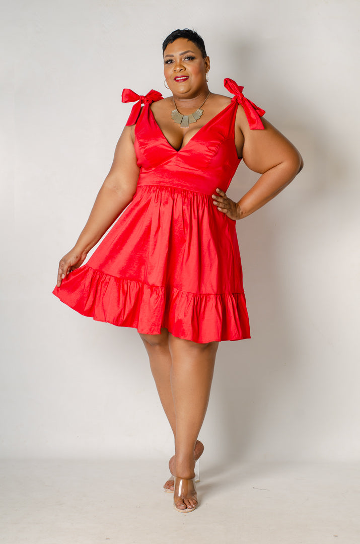 Under Wraps Flare Dress - Ruby