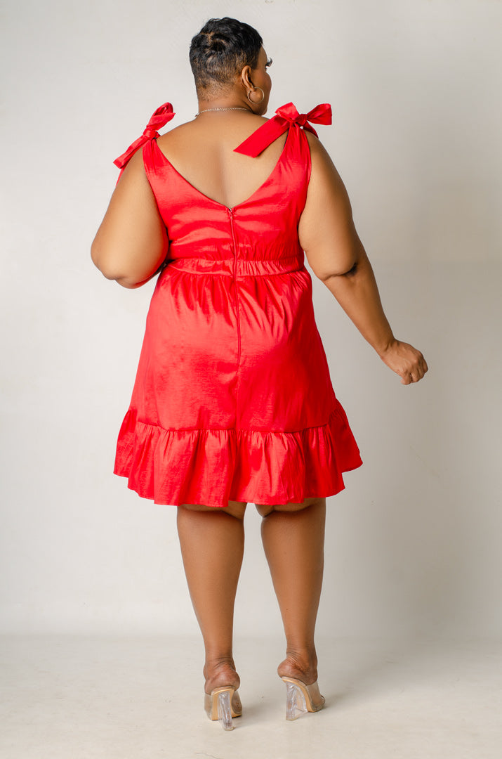 Under Wraps Flare Dress - Ruby