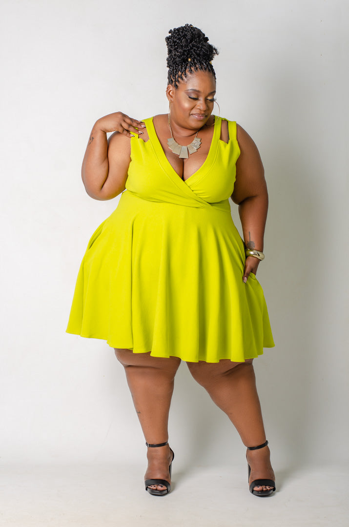 Citrus Crush Skater Dress - Lime
