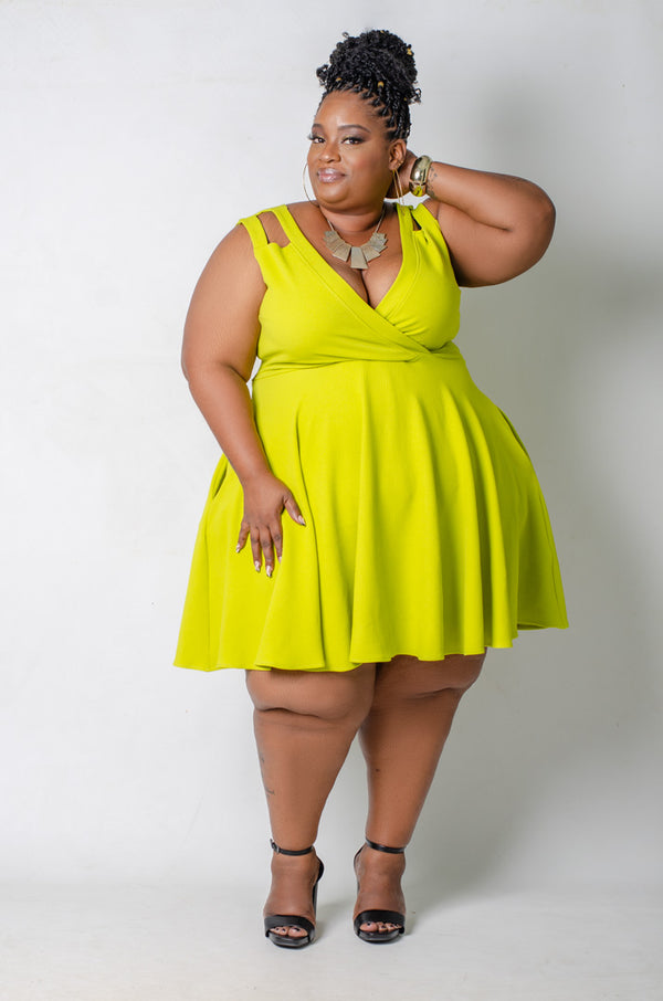 Citrus Crush Skater Dress - Lime