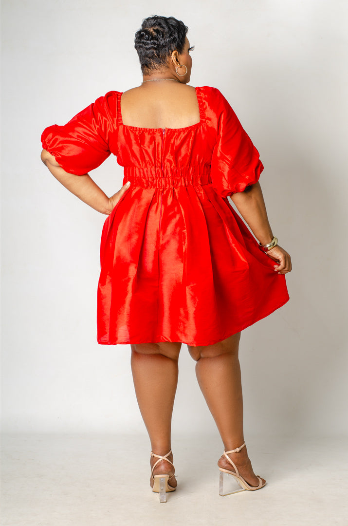 Aurelia Flare Dress - Red
