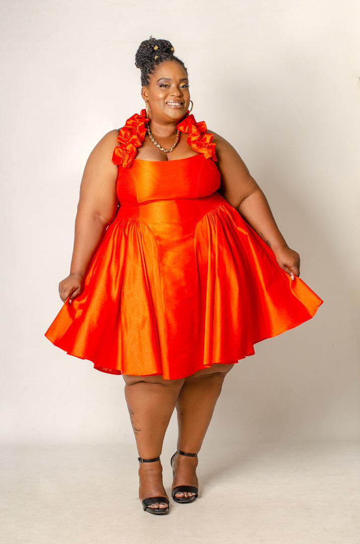 Ember Ruffled Halter Dress