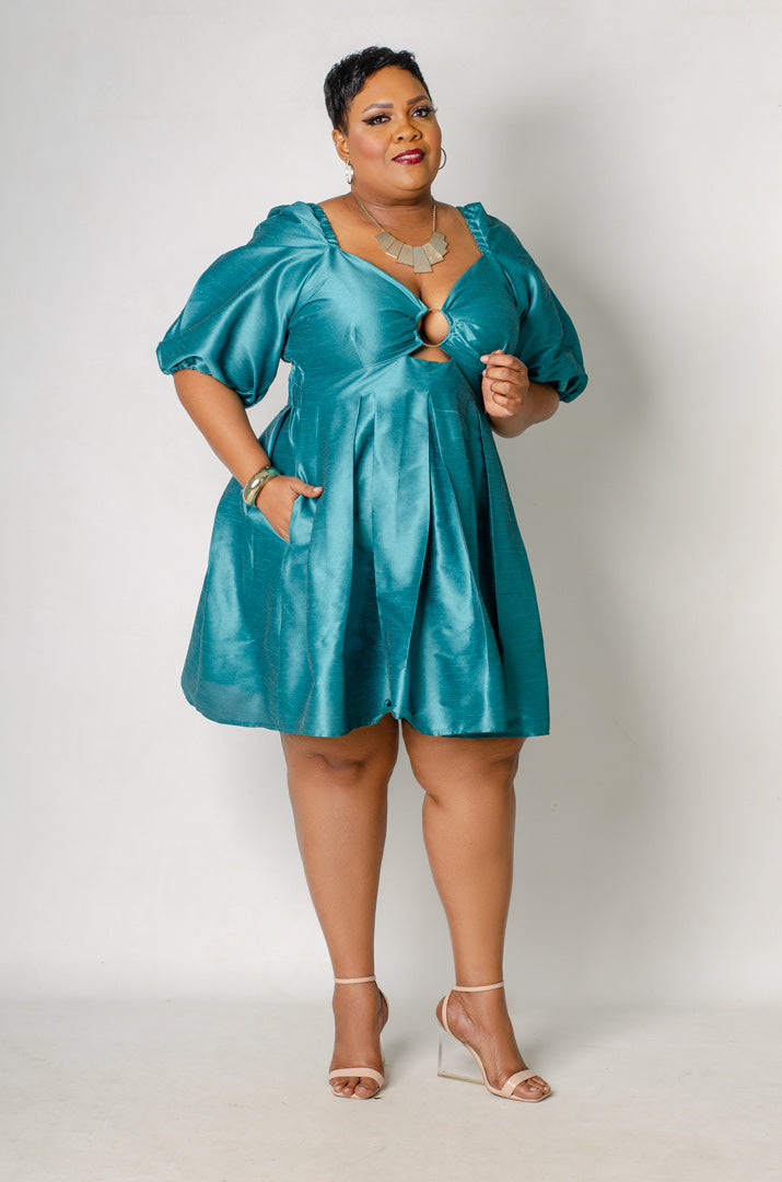 Aurelia Flare Dress - Dark Teal