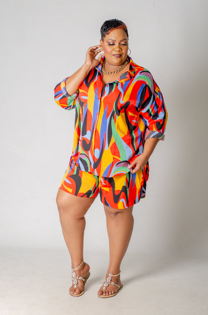 Sunset Social Shorts Set