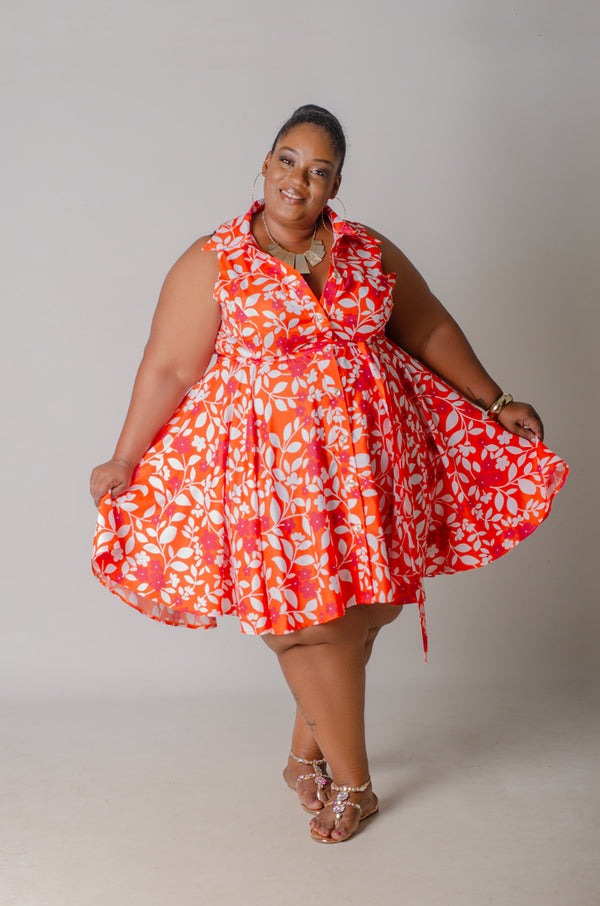 Collar Me Pretty Dress - Orange