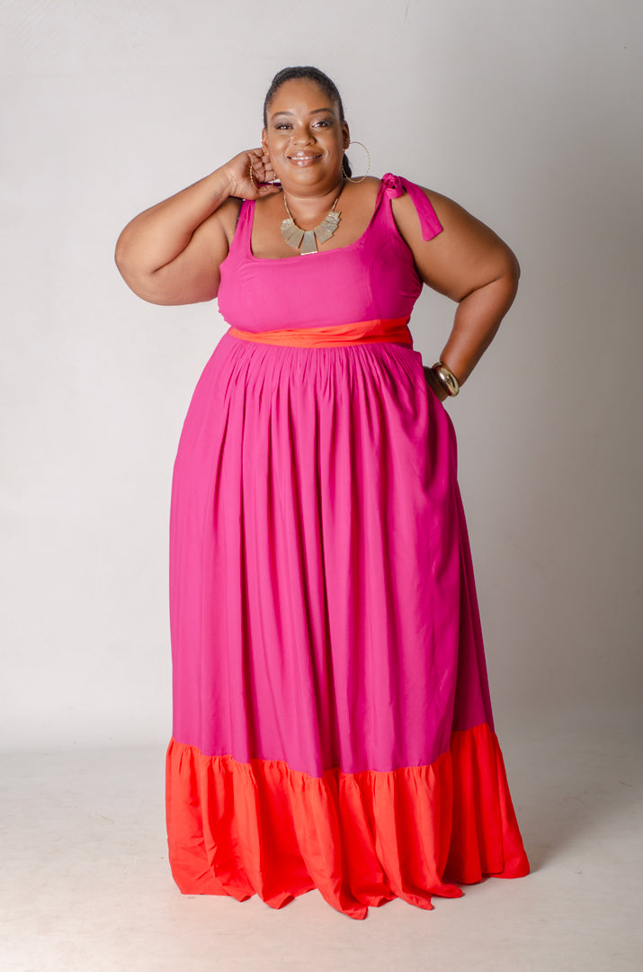 Hot Block Maxi Dress