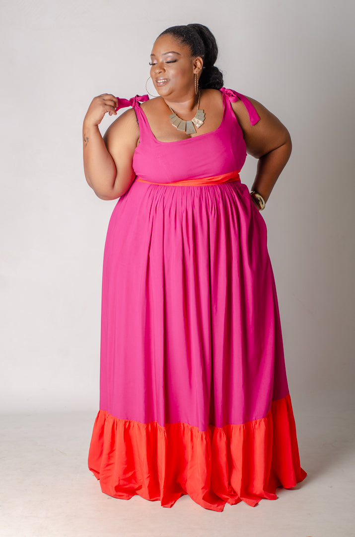Hot Block Maxi Dress
