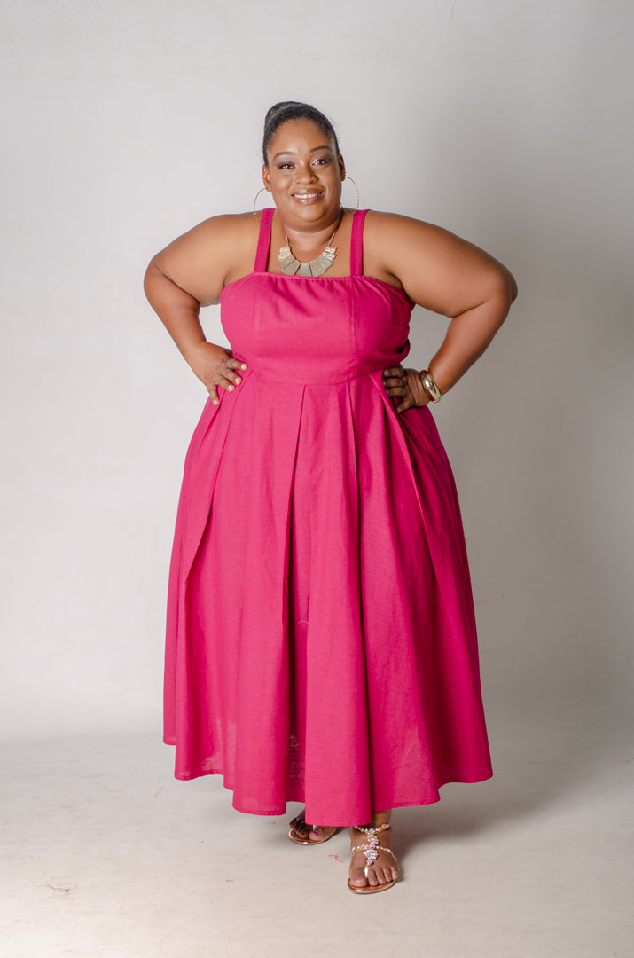 Back Story Midi Dress - Magenta – Phierce Plus