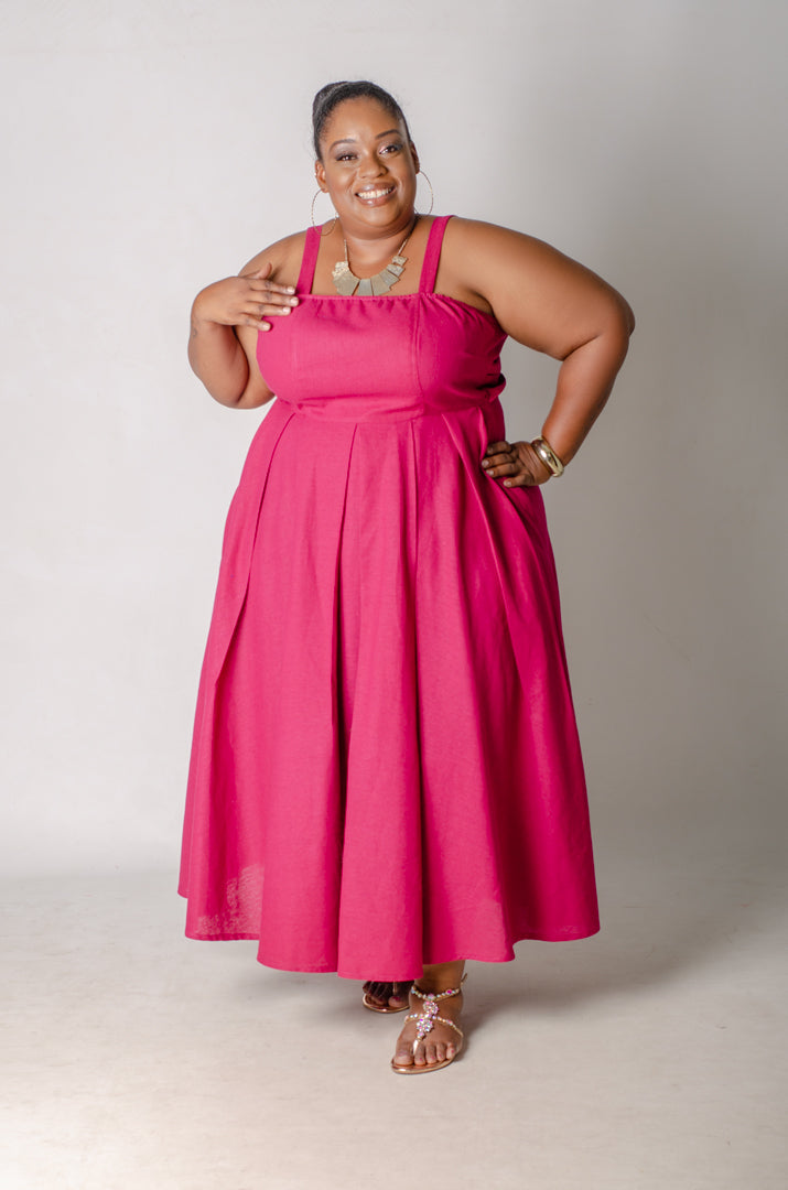 Back Story Midi Dress - Magenta – Phierce Plus