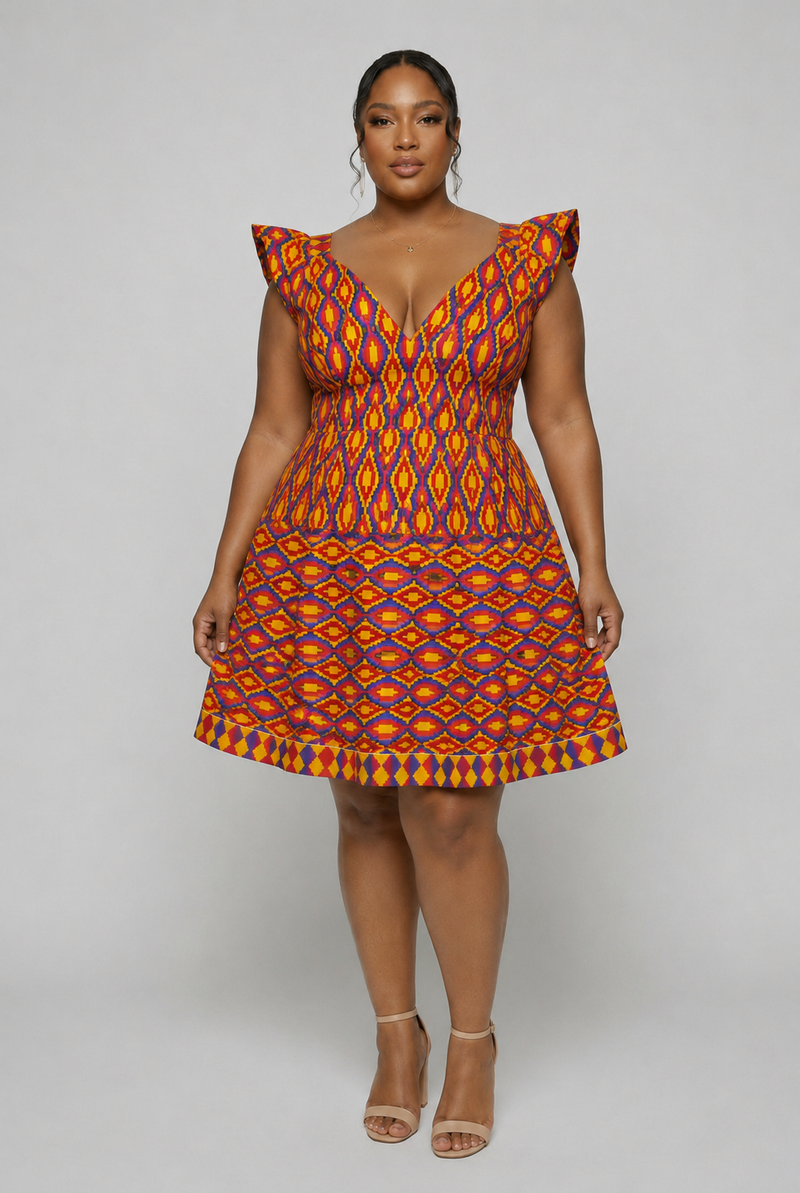 Geo Flutter Dress