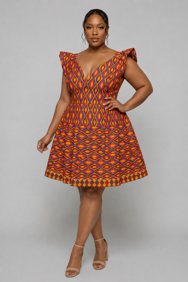 Geo Flutter Dress