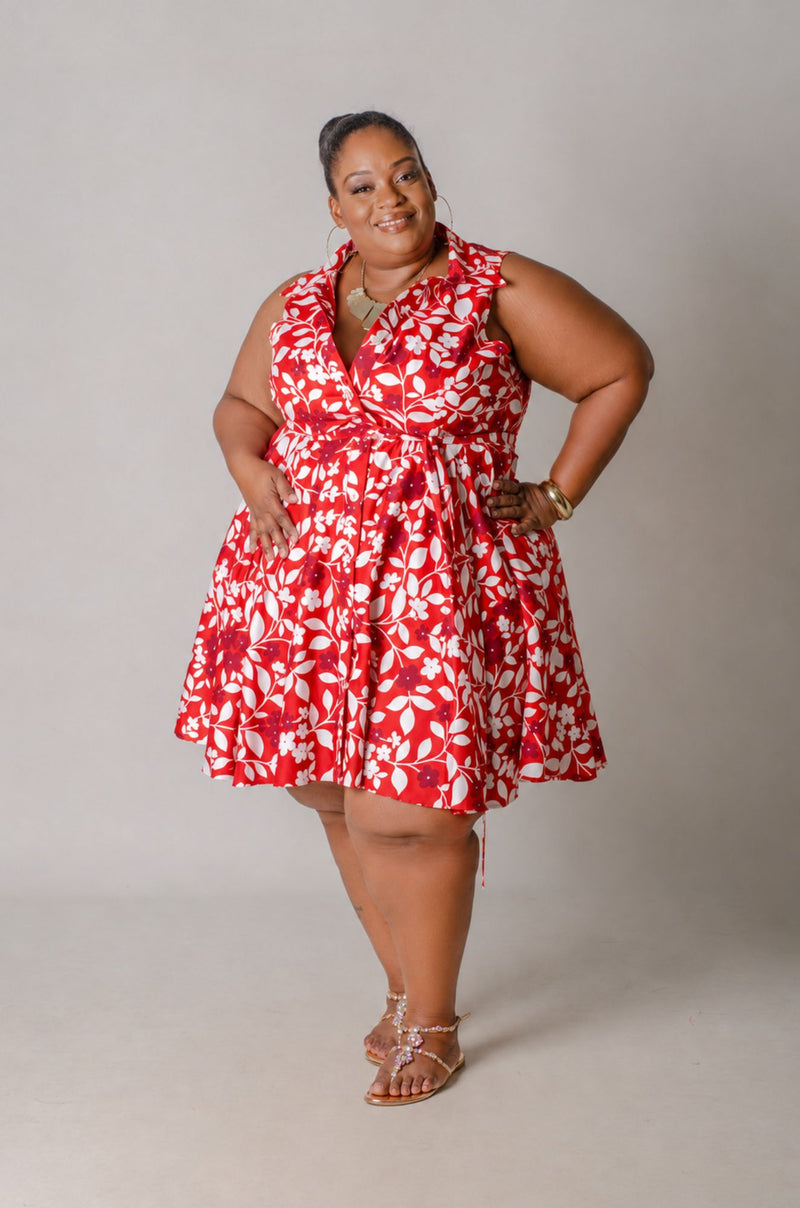 Collar Me Pretty Dress - Red