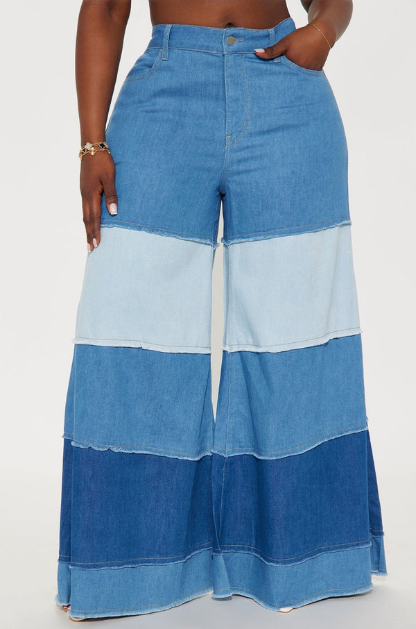Shades of Blue Wide Leg Jeans