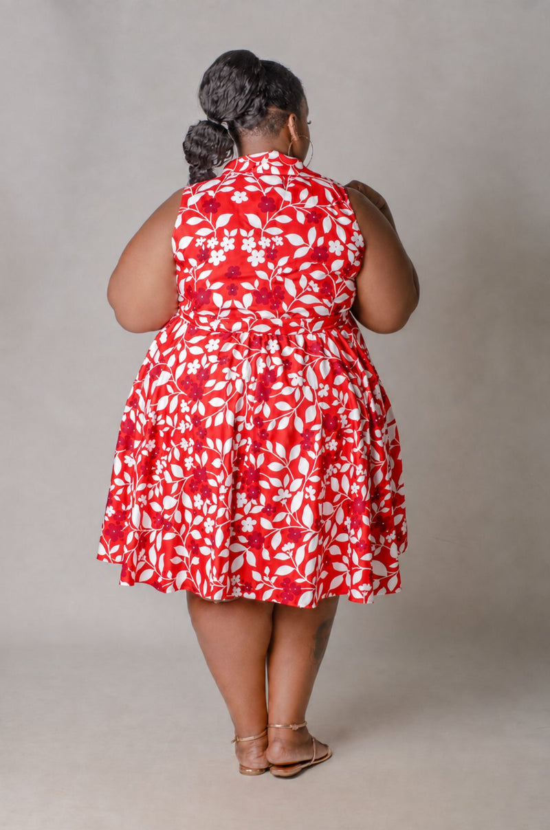 Collar Me Pretty Dress - Red