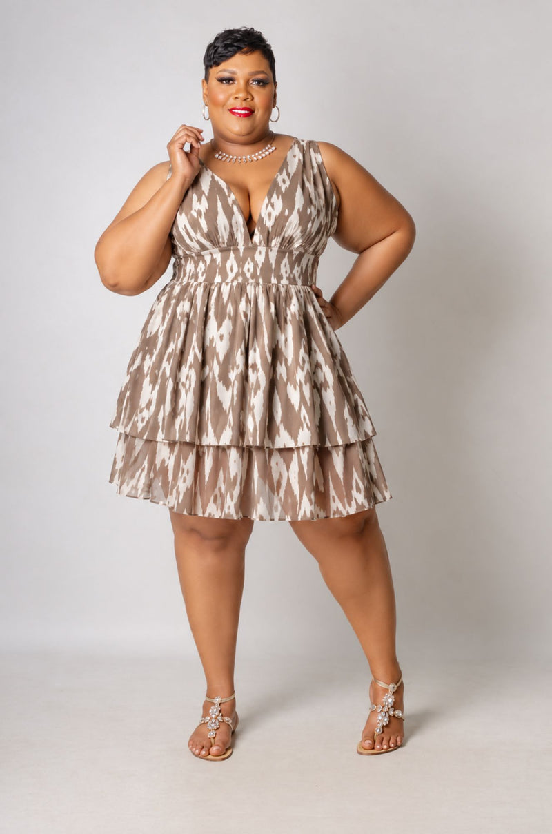 Latte Swirl Mini Dress