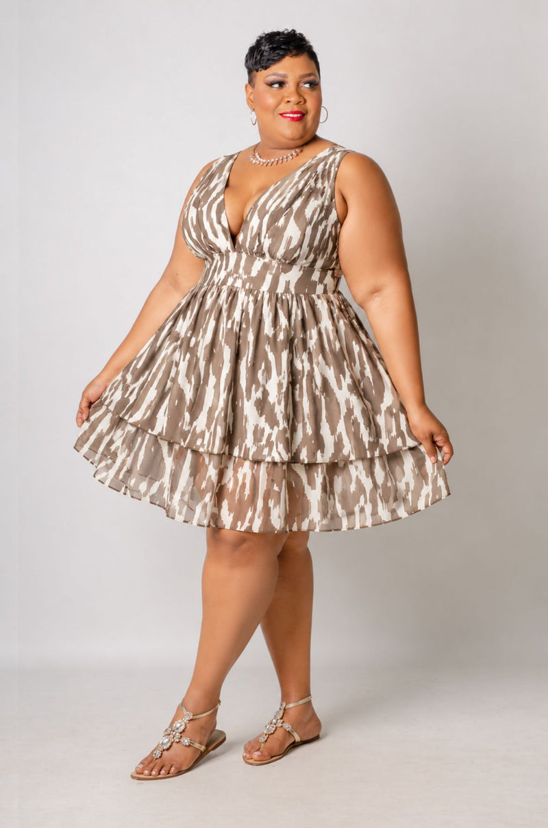 Latte Swirl Mini Dress