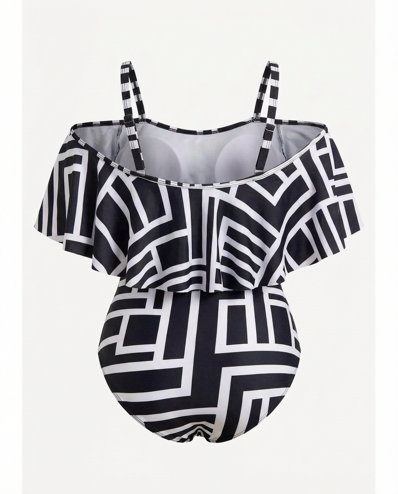 Black Maze One Piece Swimsuit