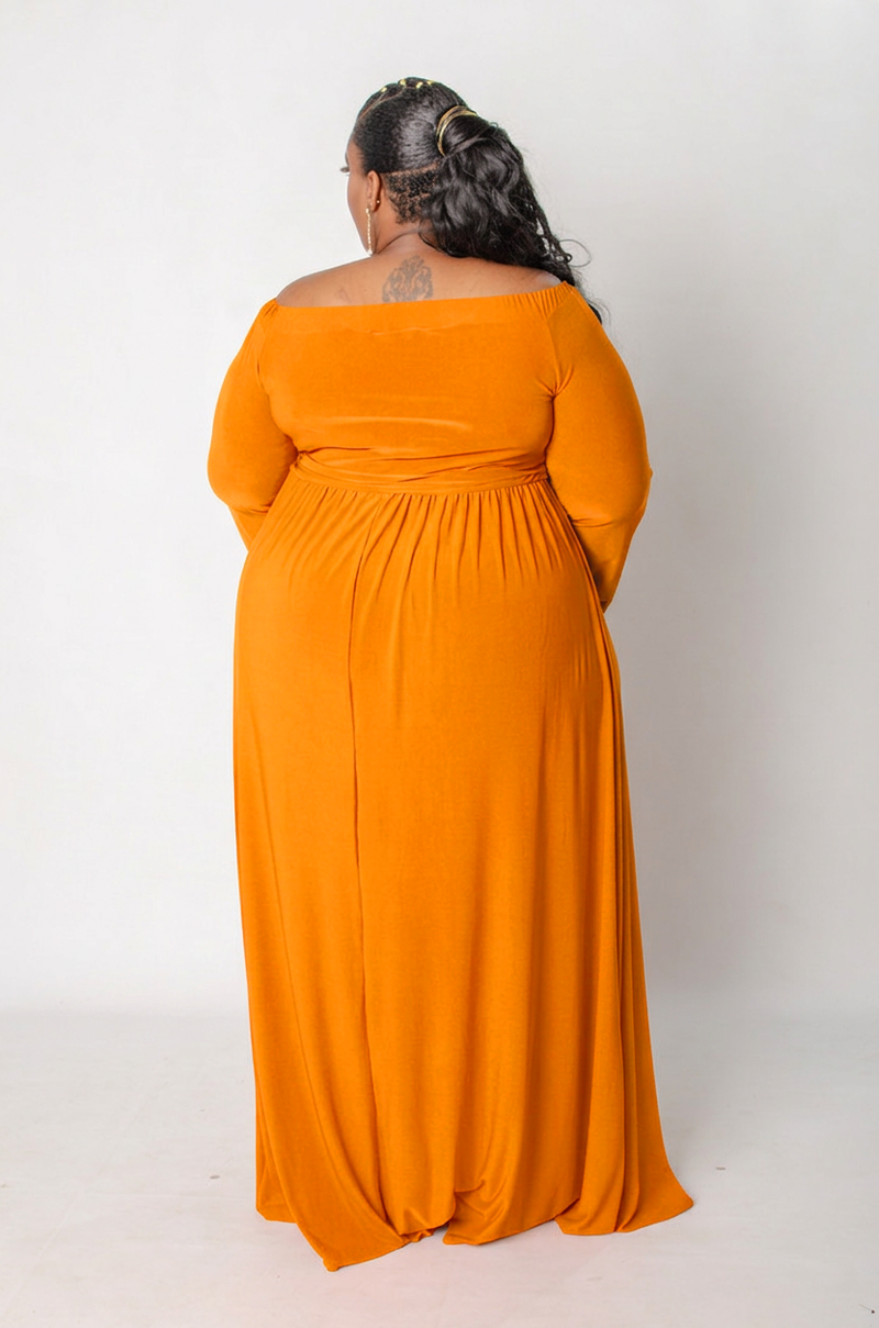 Elara Keyhole Maxi Dress - Orange
