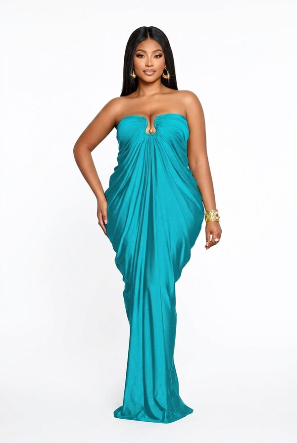 Goddess Hour Gown - Teal