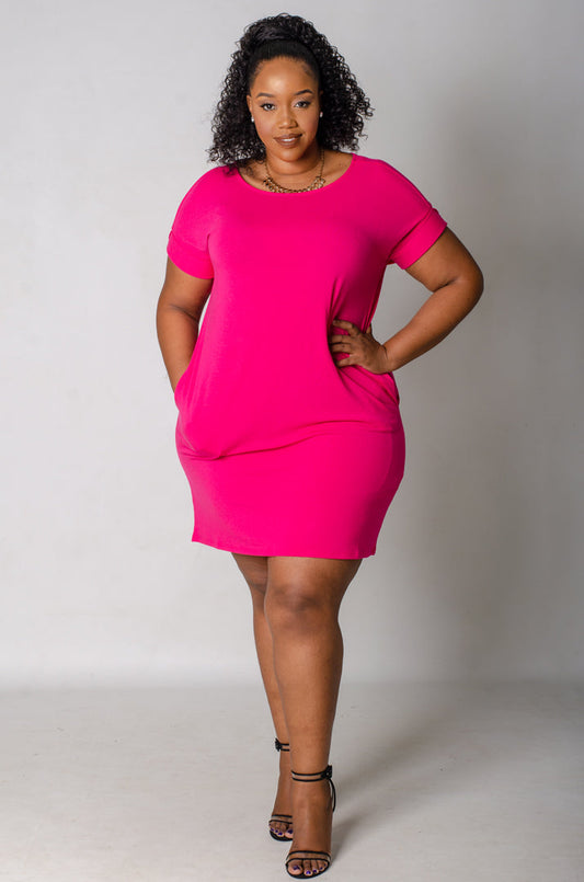 Round-Up Dress - Hot Pink (Plus) - Pre-Order