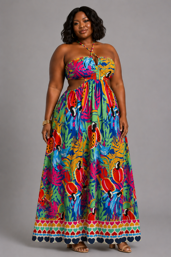 Sun Chaser Halter Maxi Dress