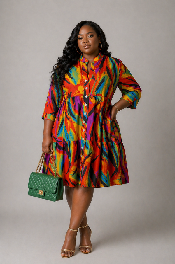Tropic Pop Tiered Dress