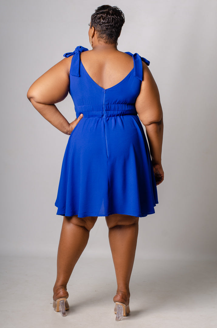 Ashlee Flare Dress - Blue